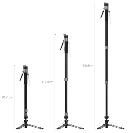 SmallRig 6283 x Potato Jet TRIBEX PRO (Standard) - hydrauliczny monopod Carbon, z podstawą - wymiary